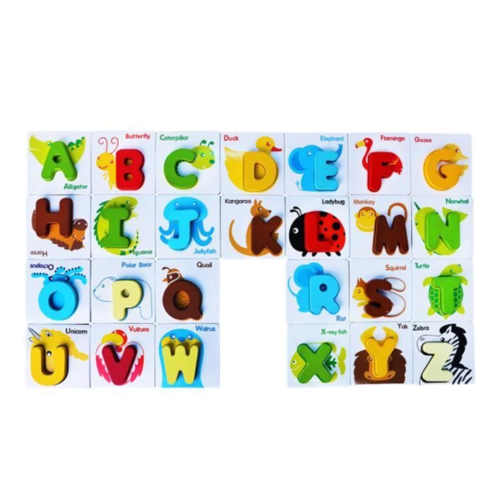 puzzle alphabet bois animaux