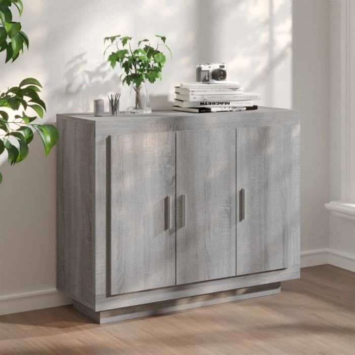 Buffet Sonoma Gris 92X35X75 Cm Bois Dingénierie