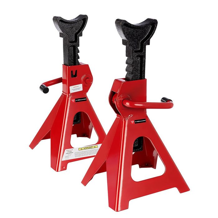 Paire De Chandelles Crémaillère 3 Tonnes - Supports Voiture Avec Goupilles De Sécurité