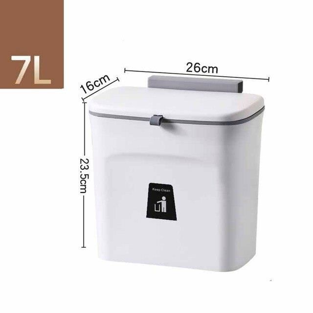 Poubelle Avec Couvercle 10L Compacte - Pour Bureau, Salle De Bain, Chambre - ABS - Design Fin 33x9.5x13 Cm