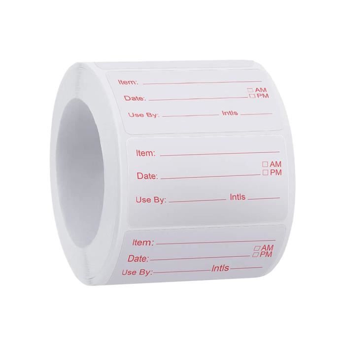 Lot De 500 Étiquettes Autocollantes Trilingues 'Use First' Amovibles Pour Congélateur - 3,8 Cm Ligne Rouge Hybsk