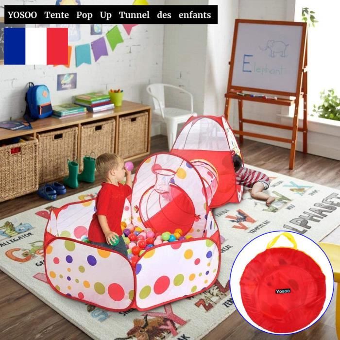 EJ.life tente de jeu d'enfant Tente de train de maison de jeu 2-en-1