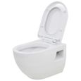 Chez Barry® 99316 Pack WC à poser, Toilette portable, suspendu en céramique Blanc Haute qualité-1