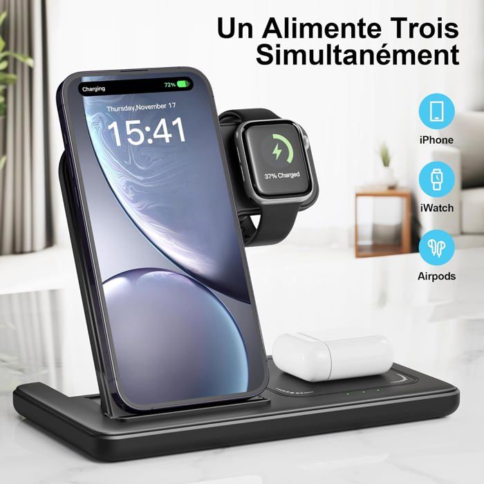 Chargeur Induction en for iPhone 15/14/13/12/Pro/Max/Plus