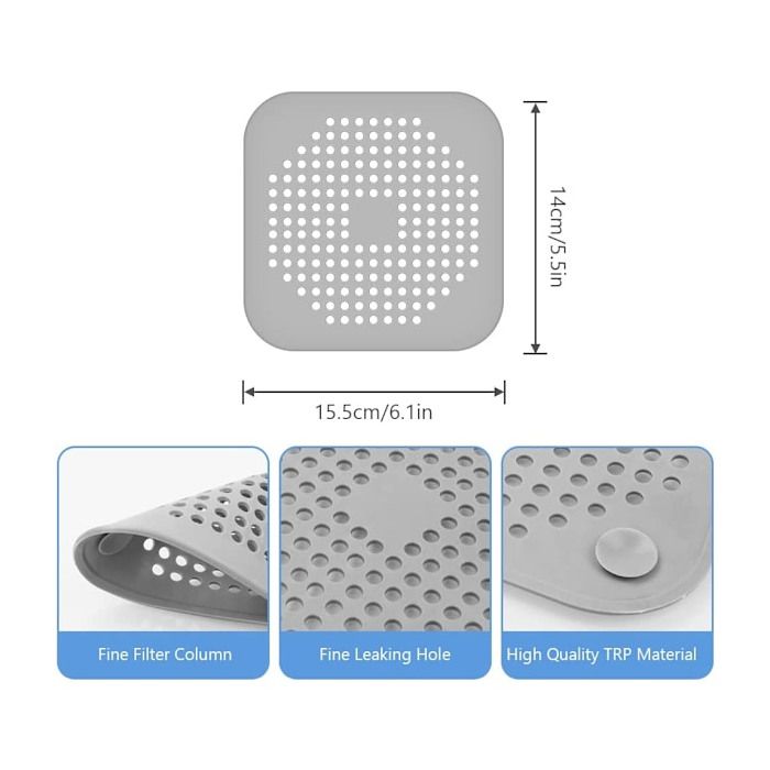 Kit 4 Filtres Anti-bouchons Pour évier, Baignoire Et Sol - En Silicone Et Acier Inoxydable, Facile à Nettoyer