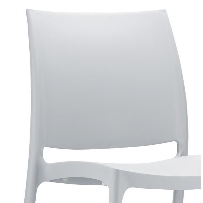 Chaise ENZO - Chaise de jardin blanche en matière plastique