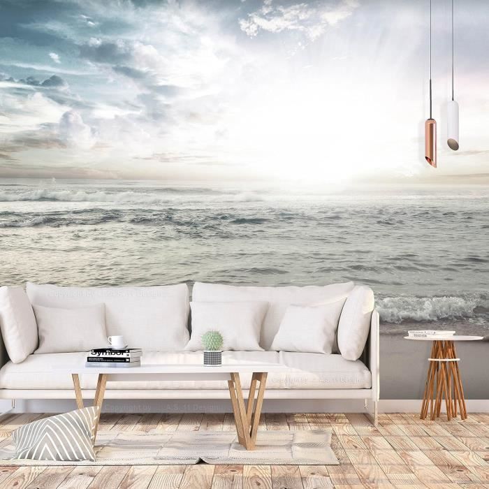 Tableau Déco Mur – Impression Sur Toile Intissé – Motif Plage Et Mer – Décoration D'intérieur Moderne