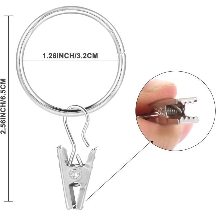 Oeillet rideaux à clipser Crème Mat 44 mm