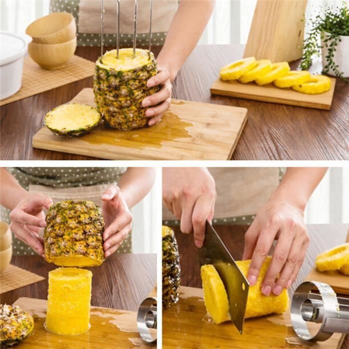 Decoupe Ananas,Éplucheur Ananas Tranche Ananas Couteau d'ananas en Acier  Inoxydable, Epluche Ananas,Corer pour la Maison - Cdiscount Maison