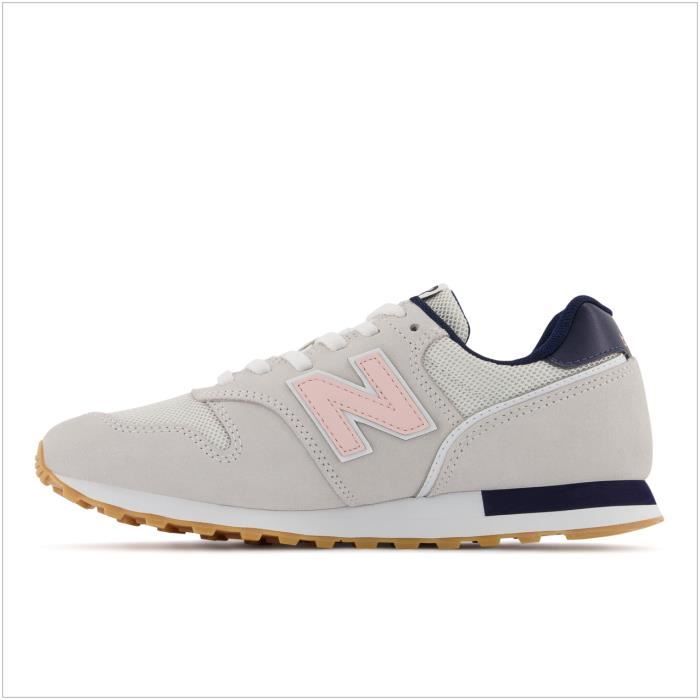 Basket New Balance 373 Femme Gris clair rose Tige en cuir et tissu Semelle intermediaire en EVA