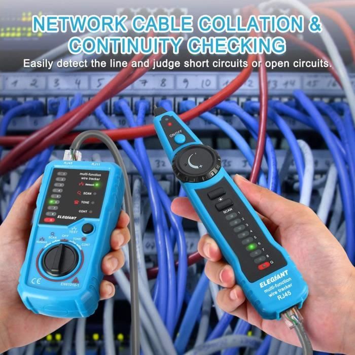 Détecteur de câble réseau multifonction RJ11 RJ45 - Testeur de câble  téléphonique - Outil de chasse - Localisateur de fil pour détection de
