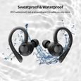 Écouteur Bluetooth Sport,Axloie Écouteur sans Fil Étanche IPX6 Oreillette Bluetooth HiFi Son Stéréo avec Technologie CVC 6.0 réducti-2