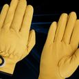 YOSOO Gants de protection du travail Gants de travail en cuir Protection du travail Outil de protection du auto gants XL Jaune-2