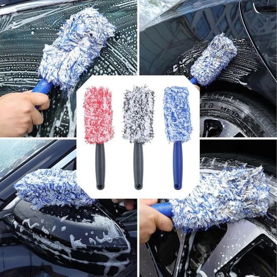 Kit 3 Brosses Jantes Microfibre - Nettoyage Sans Rayures | 30cm Pour Jantes Aluminium