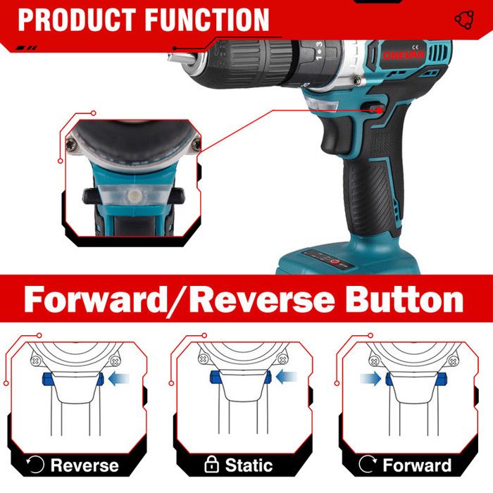 Perceuse Visseuse à Percussion YOFIDRA 18V Sans Balais – Pour Batterie Makita – 13mm