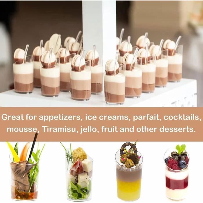 KAHEIGN 60 Pièces Ini Bols à Dessert, 180l Gobelets à Dessert Ronds En Plastique Coupe