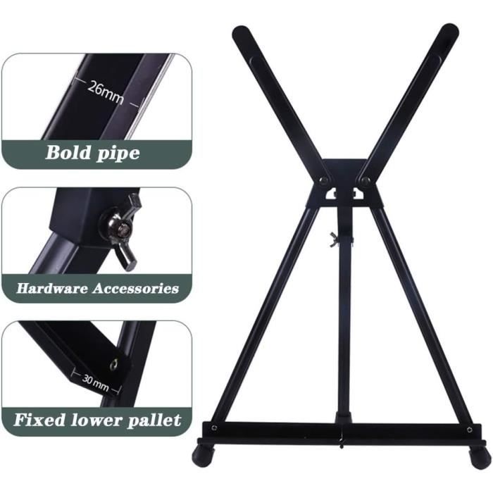Chevalet Pliable SD Studio Designs - 157,5cm Hauteur, Acier, Noir - Pour Artistes Et Expos