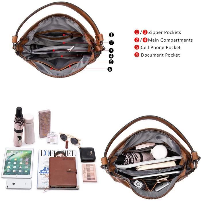 Grand Sac à Main Emilie En Cuir Grainé Marron Tan