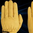 YOSOO Gants de protection du travail Gants de travail en cuir Protection du travail Outil de protection du auto gants XL Jaune-3