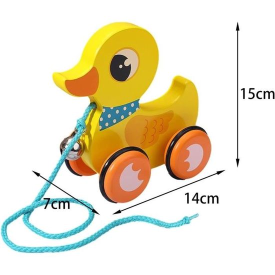 Jouet à Tirer Pour Bébé 1 An - Forme D'animal Mignon - Pneus Silencieux - Éducatif Pour La Marche Et L'équilibre - 7 Modèles Au Choix - 4