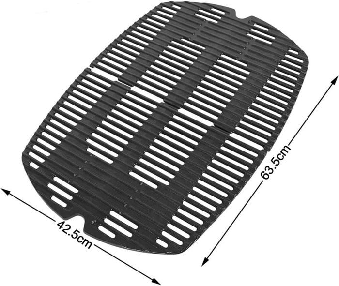 Lot De 2 Grilles De Cuisson En Fonte Pour Weber Q200/Q220/Q2000/Q2400 - Remplace 7645, 65811 - Robuste Et Durable BBQ Gaz