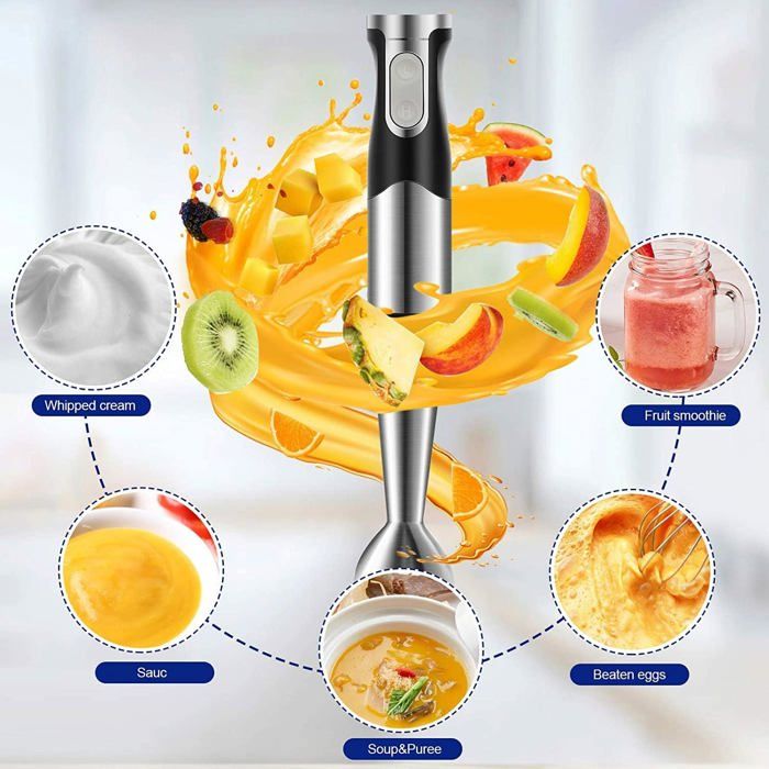 Mixeur Plongeant My Wave Saona 1500W - Pied XXL 22cm, Lames Inox, Vitesse Variable, LED