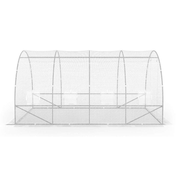 IDMarket Bâche De Rechange 130 G/m² Blanche Zebra Pour Serre Tunnel 12 M² 5 Arceaux