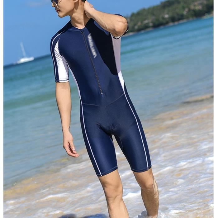 Homme Maillot De Bain Une Pi ce Manches Courtes S chage Rapide