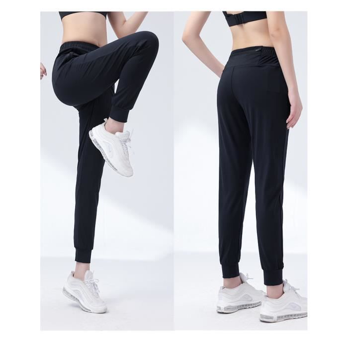 Pantalon De Jogging Femme Taille Haute - Pantalon Sport Décontracté Avec Poches - Yoga Fitness