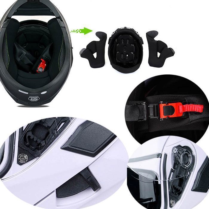 Casque intégral modulable à visière double rabattable DOT 6 couleurs Modèle 902 Casque de moto ILM
