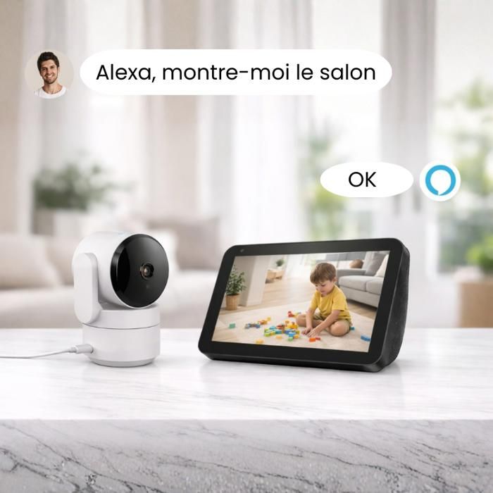 Daewoo Caméra intérieur rotative IP506P,Full HD 4K,WiFi - Cdiscount ...
