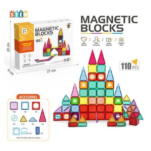 DODUOS 108 Pièces Blocs Magnétiques Cubes - Jeux Construction 3D - Dès 3 Ans - Cadeau Anniversaire/Noël - Sac De Rangement
