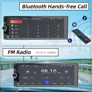 Autoradio 1 Din avec CarPlay Android Auto, 7 Écran Tactile Lecteur MP5 Radio avec Bluetooth, FM