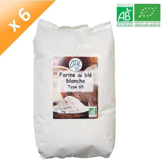 Ofal Bio Farine De Ble Blanche Type 65 6x 1 Kg Achat Vente Farine Levure Ofal Bio Far Ble Blc T65 1 Kg Cdiscount