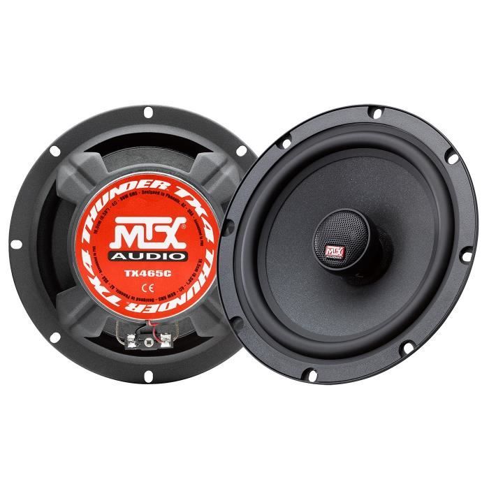 MTX TX465C Haut parleurs voiture Coaxiaux 2 voies 16 5cm RMS 4 membrane pulpe célulose