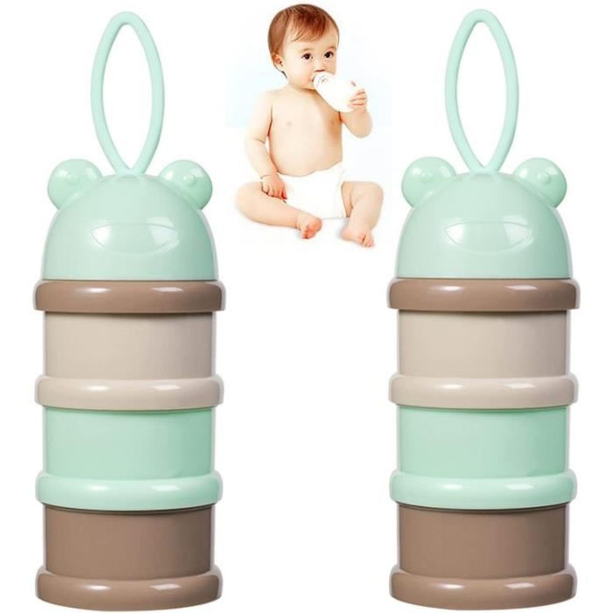 Boîte Doseuse De Lait 3 Compartiments Séparable à L'unité - Transparente Bleu - Dodie