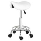 ALIGHTUP Tabouret à roulettes de Travail, Hauteur réglable pour Similicuir et Acier chromé , Blanc