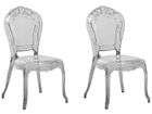BELIANI Lot de 2 chaises de salle à manger noires transparentes VERMONT
