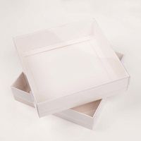 20x20x3 cm, boîte-cadeau 25 pièces boîte-cadeau multifonctionnelle en carton Blanc vide petite avec couvercle en acétate