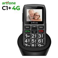 Artfone C1+ 4G Téléphone Portable pour Personnes Âgées, Grandes Touches, Bouton SOS, Batterie 1400mAh, Dual SIM, Avec Base de