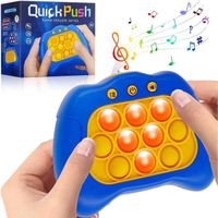 Game Machine,Pop Electronique,Quick Push Bubbles Game,Console de Jeu Quick Push Bubbles,Jeu Pop Portable, Bubble Breakthrough Bleu