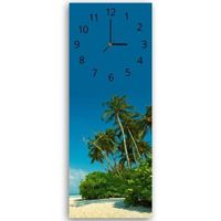 Horloge murale, plage tropicale (I-14146) 25x70 cm