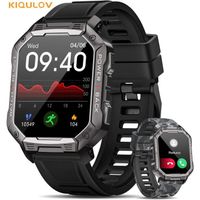 KIQULOV Montre Connectée Homme Militaire avec Appel Bluetooth, 1.83''IPS HD Smartwatch, 410 mAh, 19 Modes Sportifs, Android iOS