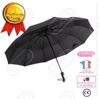 LSC® Parapluie entièrement automatique Parapluie pliant coupe-vent à 10 os pour la pluie ou le beau temps, parapluie à trois volets