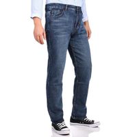 Jeans Homme Coupe Droit Stretch Pantalon Homme Regular - Bleu