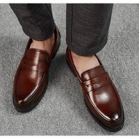 MOCASSIN Homme - Chaussures en cuir de tempérament d'affaires de mode - marron HB™