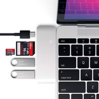 Satechi Hub Combo USB 3.0 3-en-1 en Aluminium Type-C avec USB-C Pass-Through - Compatible avec MacBook Air 2020/2018, iPad Pr