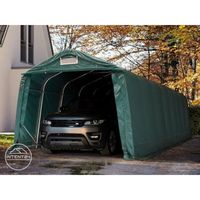 3,3x9,6 m, Tente garage, PVC 800, H. 2,1 m, vert foncé, avec statique (type de sol : béton)