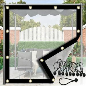 Couverture de bâche transparente d'extérieur, PVC transparent, gril  anti-pluie, pergola de jardin, rideaux de