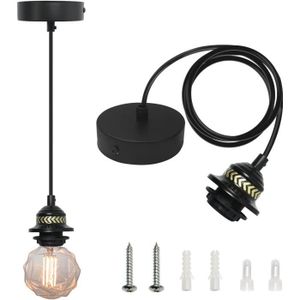 Cable Suspension Luminaire E27 Support de Lampe Douille en Aluminium  Suspension de Plafond Portelampe avec de 1M Câble Rond Tressé - Cdiscount  Maison